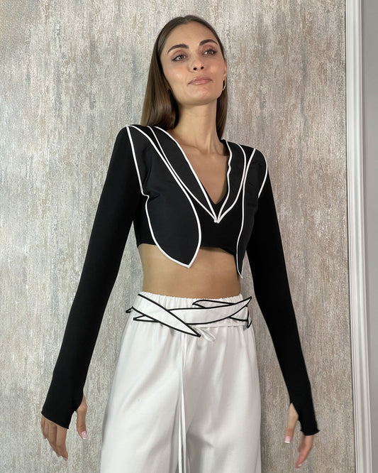 Burcu Aslan Blouse PELO FLEXIBLE CROP BLOUSE