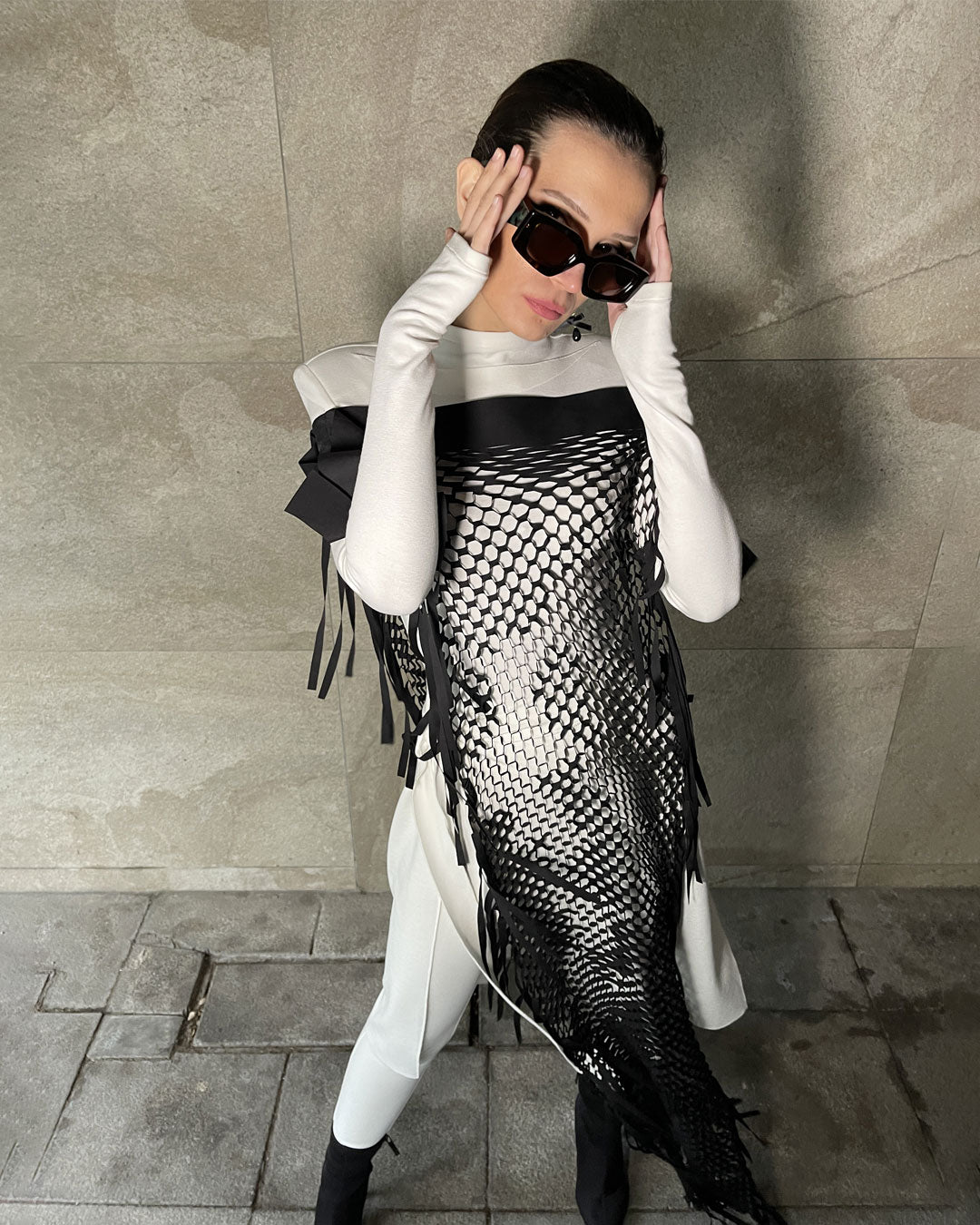 Burcu Aslan Dress OTE MESH FULL LENGTH TOP DRESS