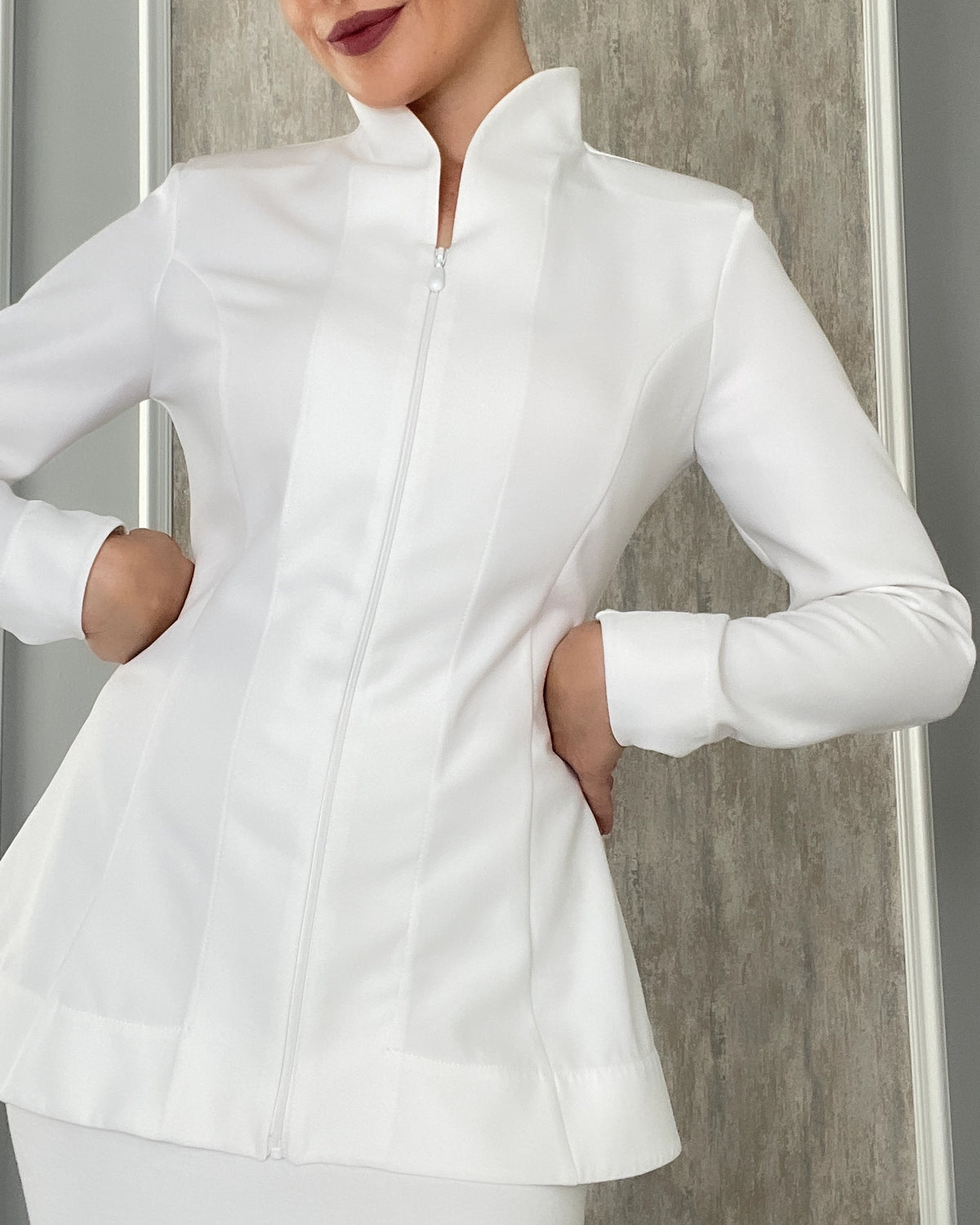 Burcu Aslan Shirt BUSA WOMEN'S ZIP-UP MANDARIN COLLAR MEDICAL & BEAUTY SHIRT JACKET