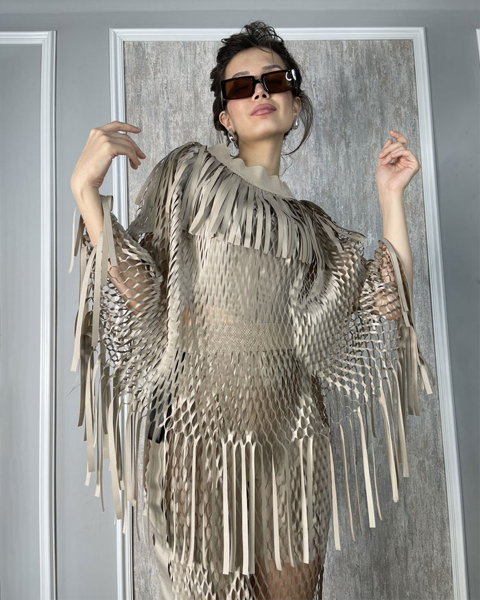 Burcu Aslan Top VERA FISHNET CLOAK