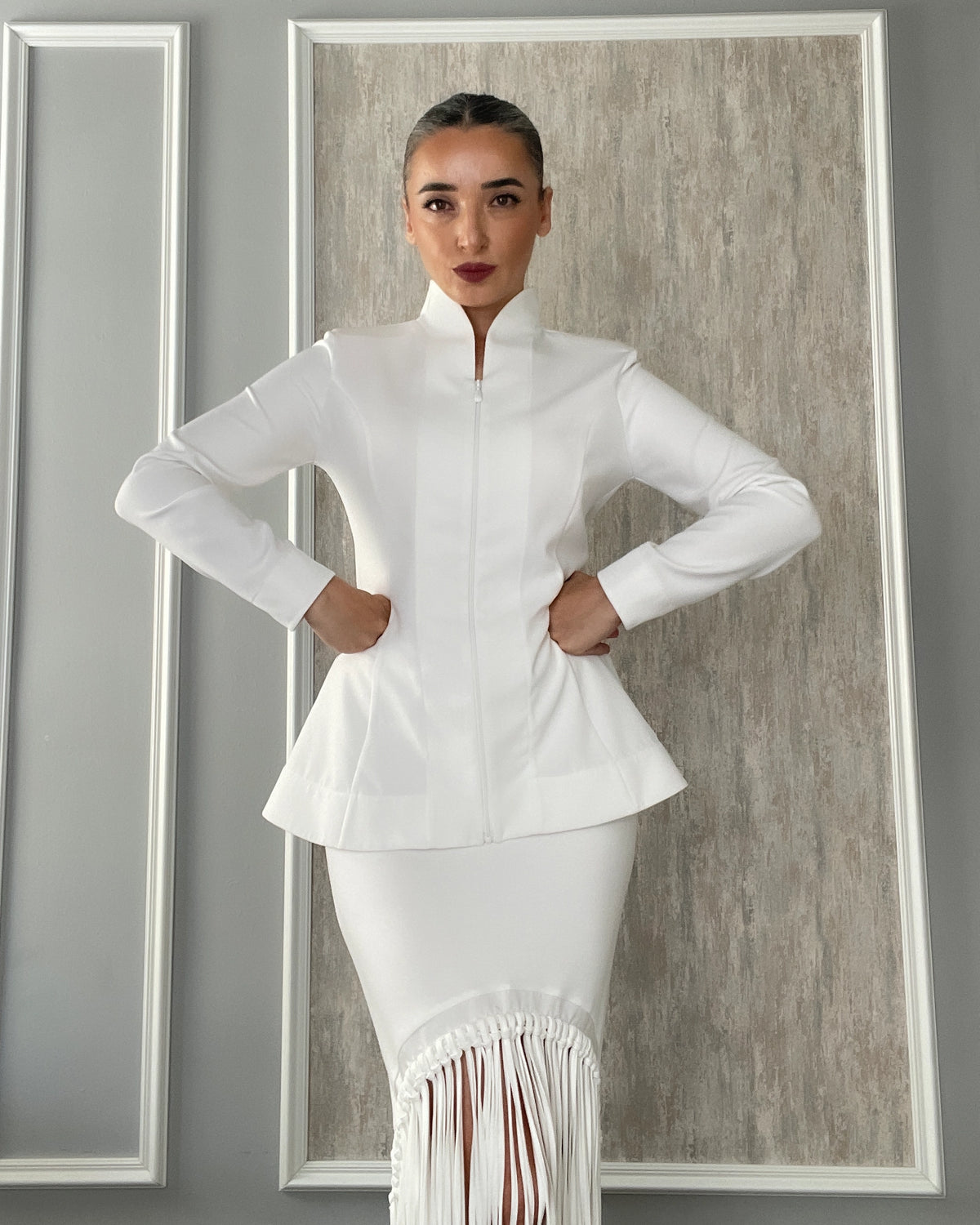 Burcu Aslan Shirt BUSA WOMEN'S ZIP-UP MANDARIN COLLAR MEDICAL & BEAUTY SHIRT JACKET