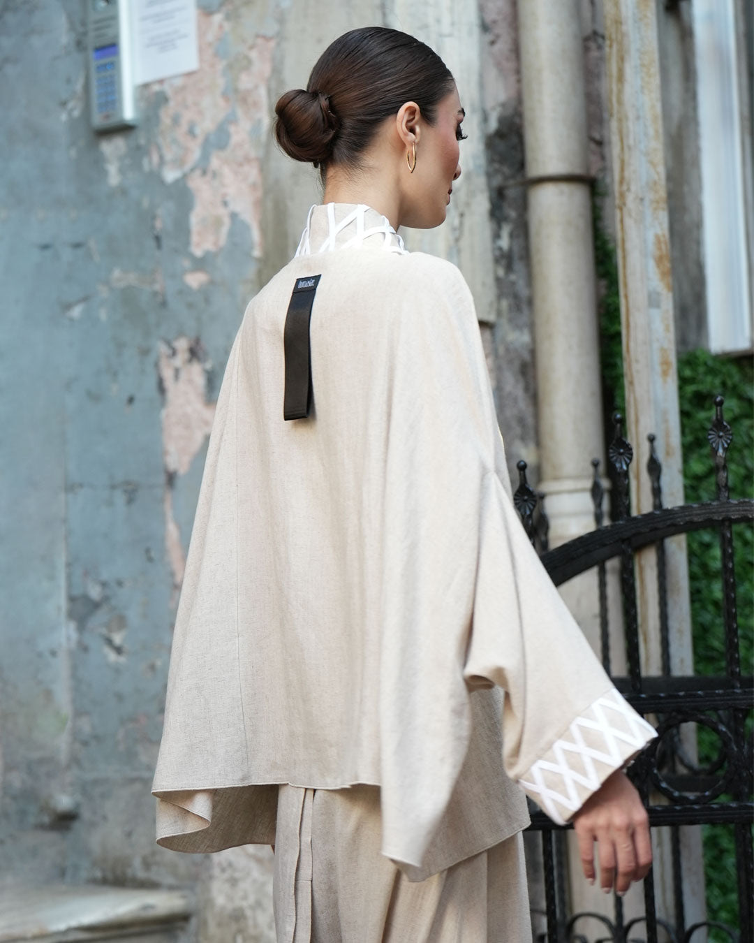 DONU LEINENJACKE KURZER KIMONO