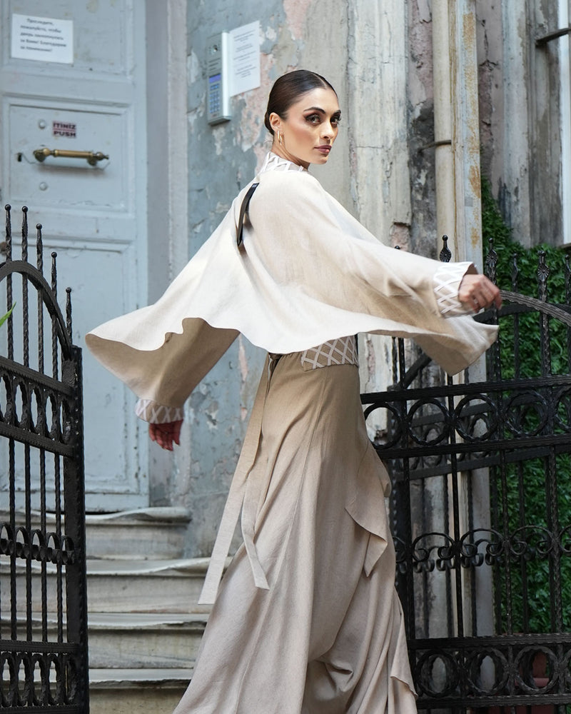 DONU LEINENJACKE KURZER KIMONO