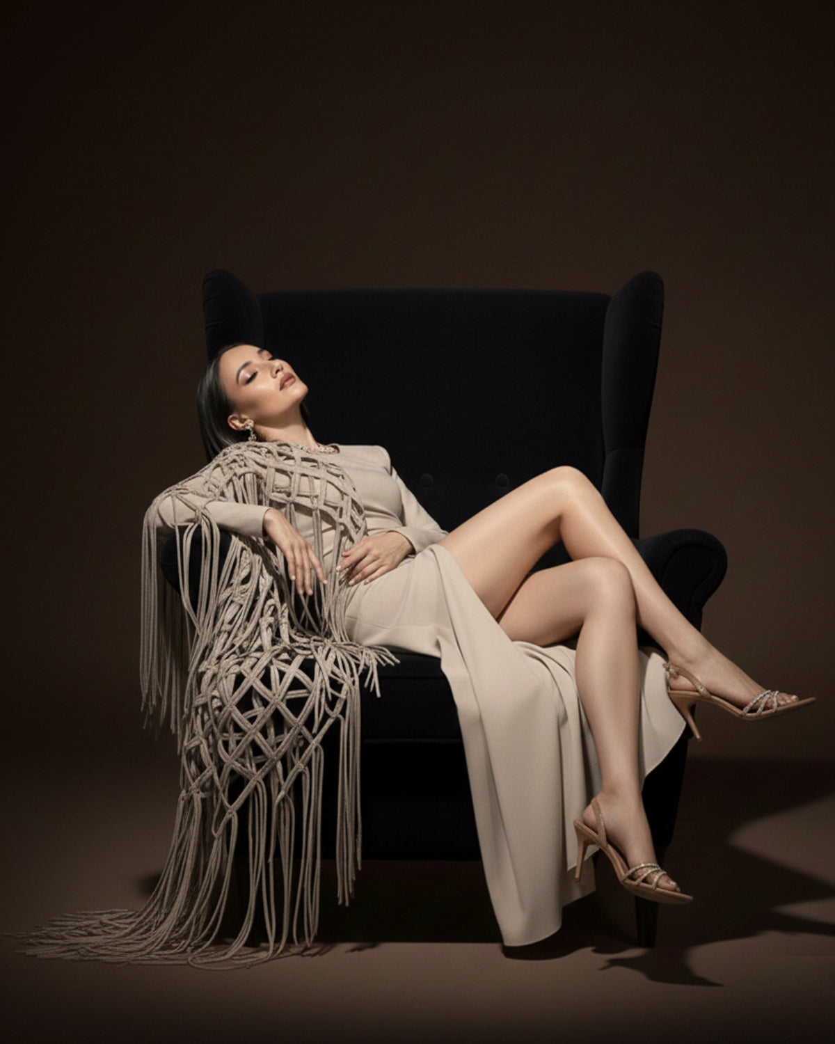 Burcu Aslan Shawl API FRINGED HANDMADE SHOLDER SHAWL/ ACCESSORIES/ NECKLACE