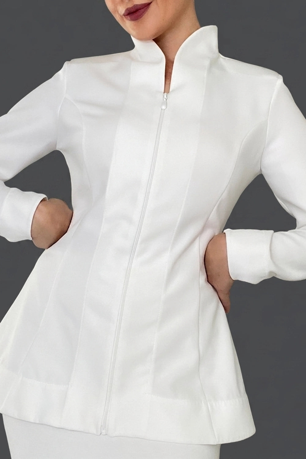 Burcu Aslan Shirt BUSA WOMEN'S ZIP-UP MANDARIN COLLAR MEDICAL & BEAUTY SHIRT JACKET