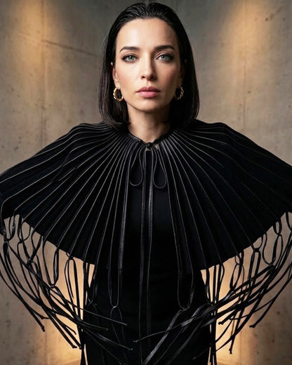 Burcu Aslan Accessory EPU FRINGED CAPE