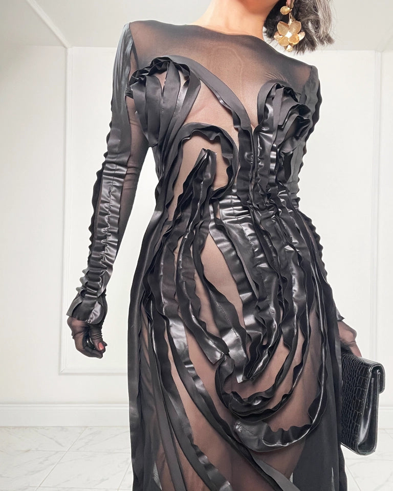 Burcu Aslan Dress SIYO TRANSPARENT EVENING DRESS