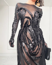 Burcu Aslan Dress SIYO TRANSPARENT EVENING DRESS