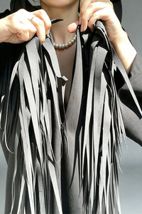 KERO FRINGED AVANTGARDE COLLAR CAFTAN DRESS