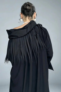 KERO FRINGED AVANTGARDE COLLAR CAFTAN DRESS