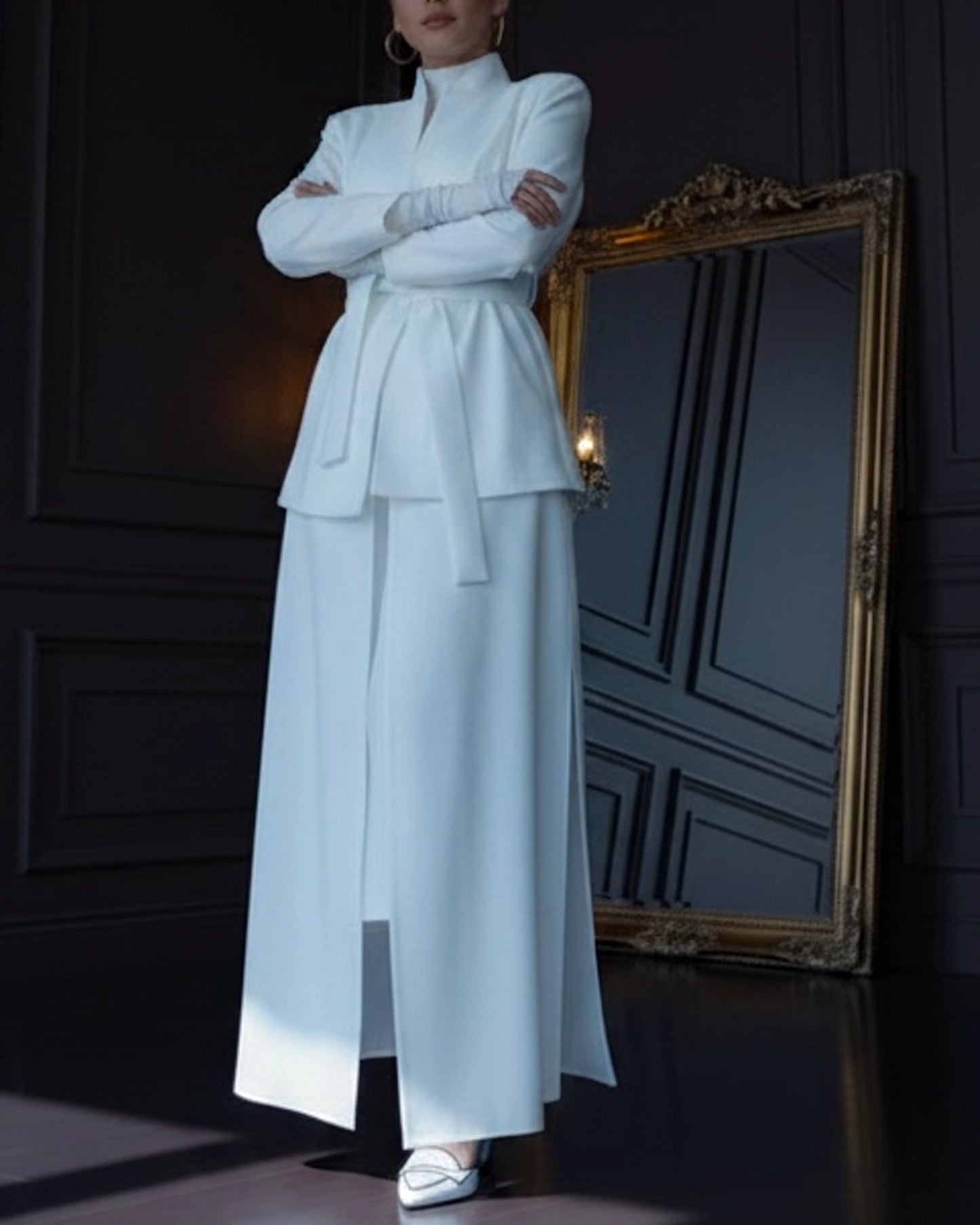 Burcu Aslan Jacket NOKITA WHITE LONG MODERN ABAYA