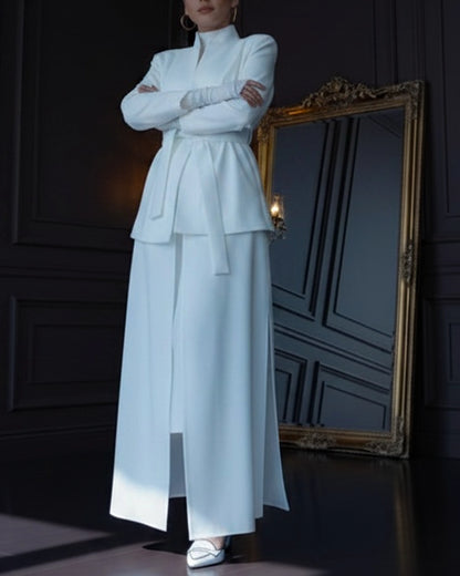 Burcu Aslan Jacket NOKITA WHITE LONG MODERN ABAYA