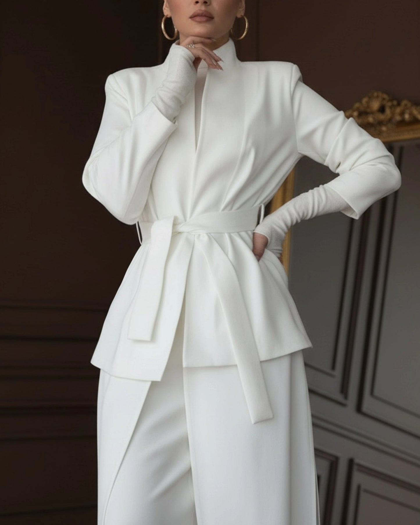 Burcu Aslan Jacket NOKITA WHITE LONG MODERN ABAYA