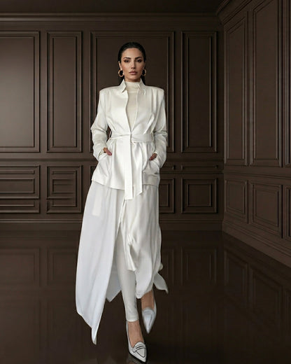 Burcu Aslan Jacket NOKITA WHITE LONG MODERN ABAYA