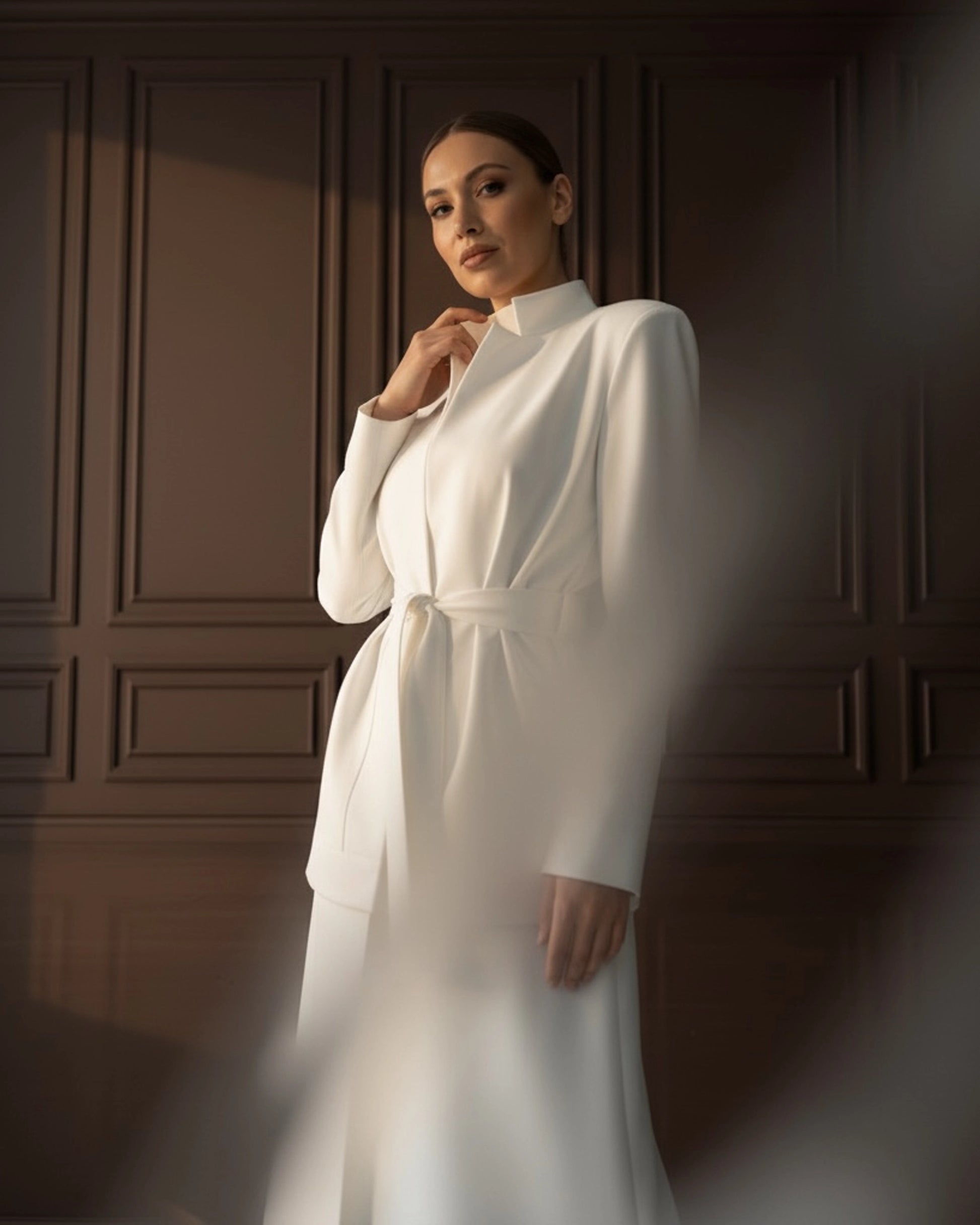 Burcu Aslan Jacket NOKITA WHITE LONG MODERN ABAYA