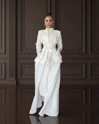Burcu Aslan Jacket NOKITA WHITE LONG MODERN ABAYA