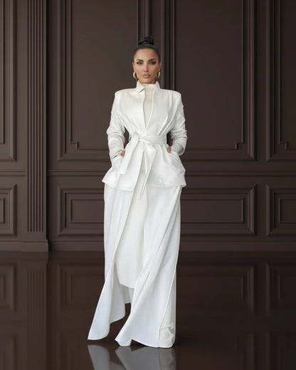 Burcu Aslan Jacket NOKITA WHITE LONG MODERN ABAYA