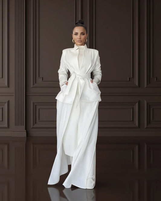 Burcu Aslan Jacket NOKITA WHITE LONG MODERN ABAYA