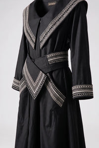 OKU BLACK COTTON WEDDING / PARTY DRESS & BELT COMBINATION