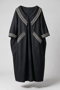 OKU BLACK COTTON WEDDING / PARTY DRESS & BELT COMBINATION
