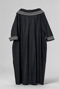 OKU BLACK COTTON WEDDING / PARTY DRESS & BELT COMBINATION