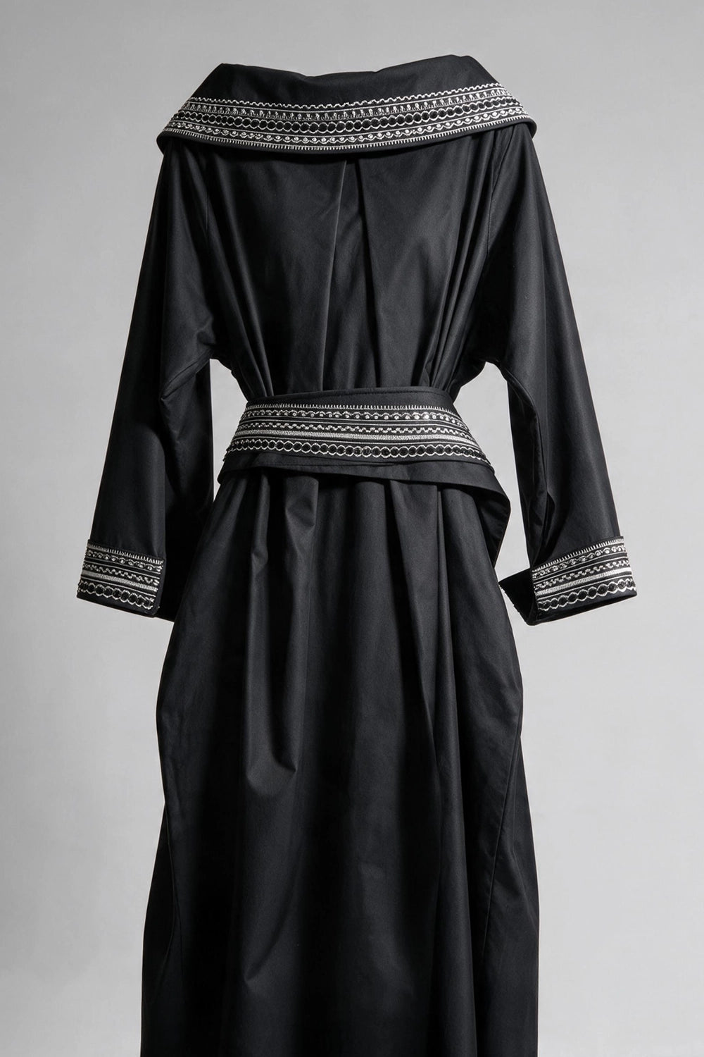 OKU BLACK COTTON WEDDING / PARTY DRESS & BELT COMBINATION