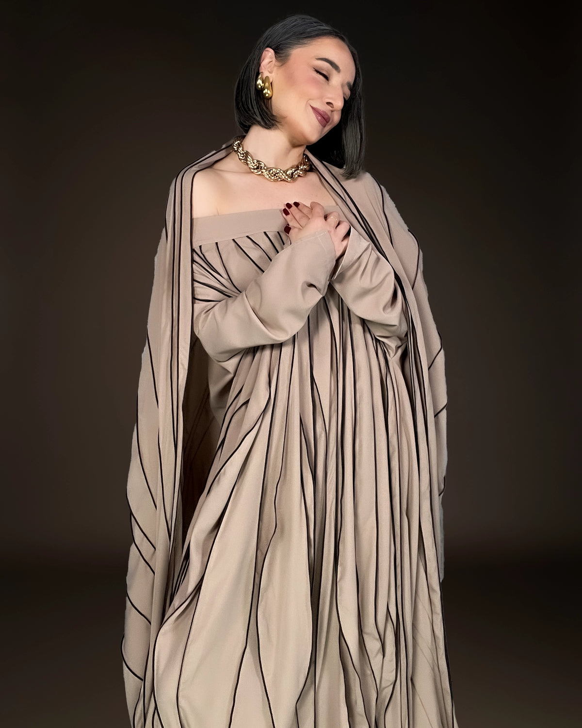 Burcu Aslan TOTAL OUTFIT OPYA TOTAL OUTFIT -DRESS & SHAWL (2 PIECES)