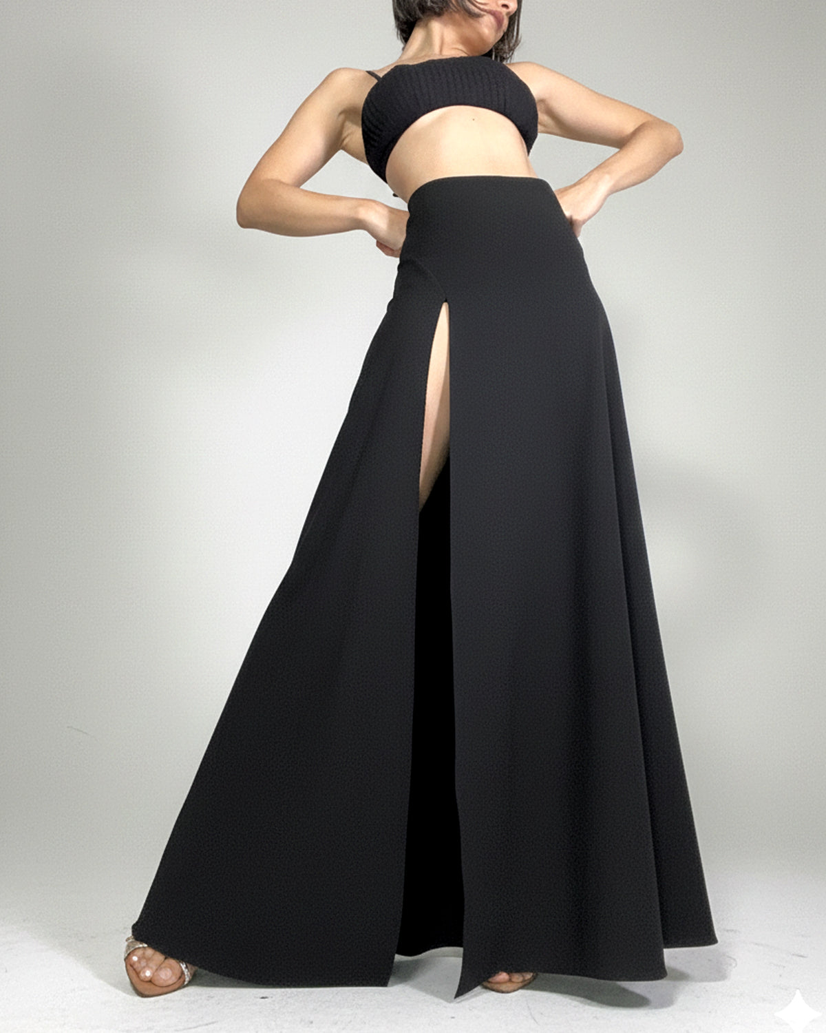 Burcu Aslan Skirt PESEN DEEP LEG SLIT SKIRT