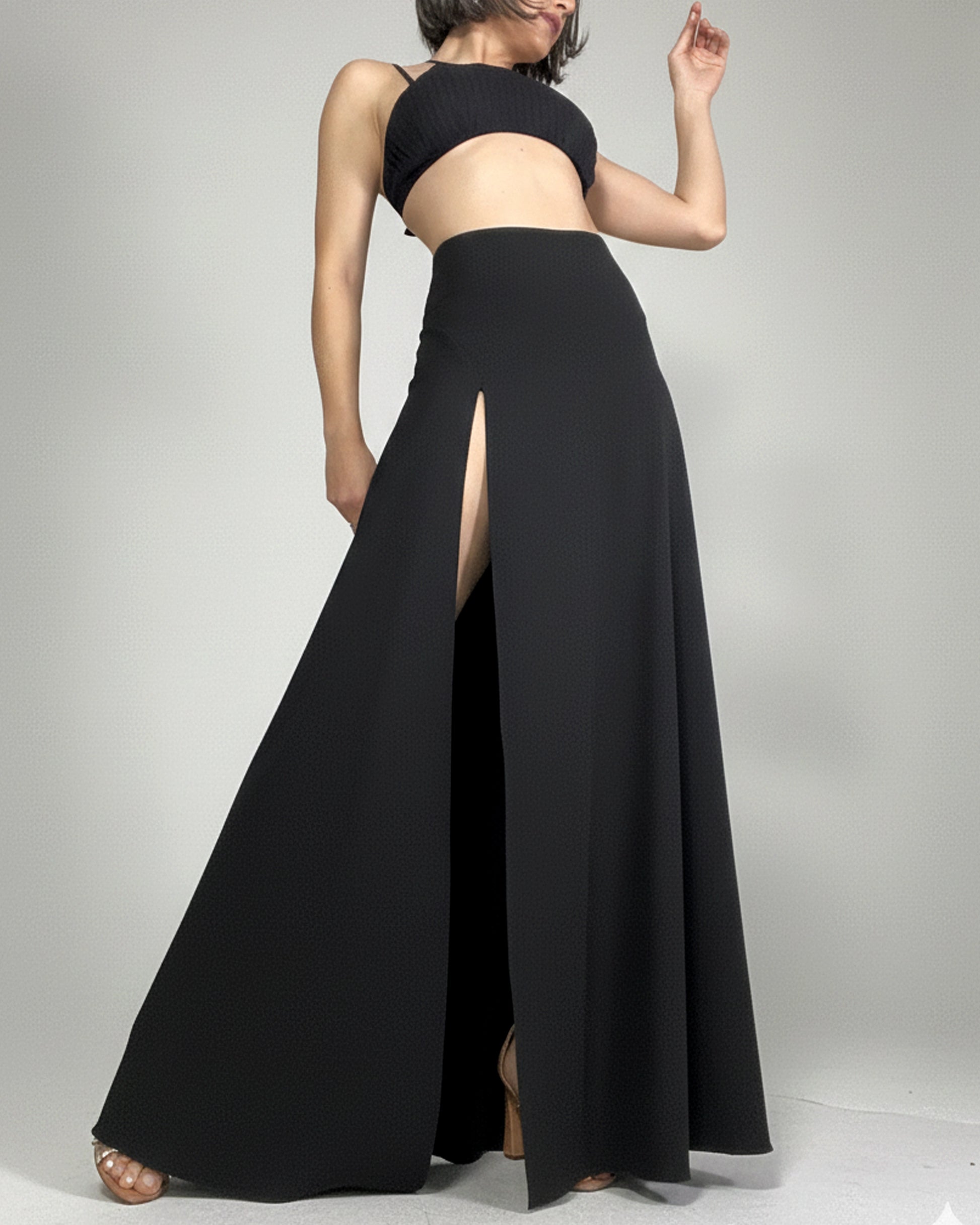 Burcu Aslan Skirt PESEN DEEP LEG SLIT SKIRT