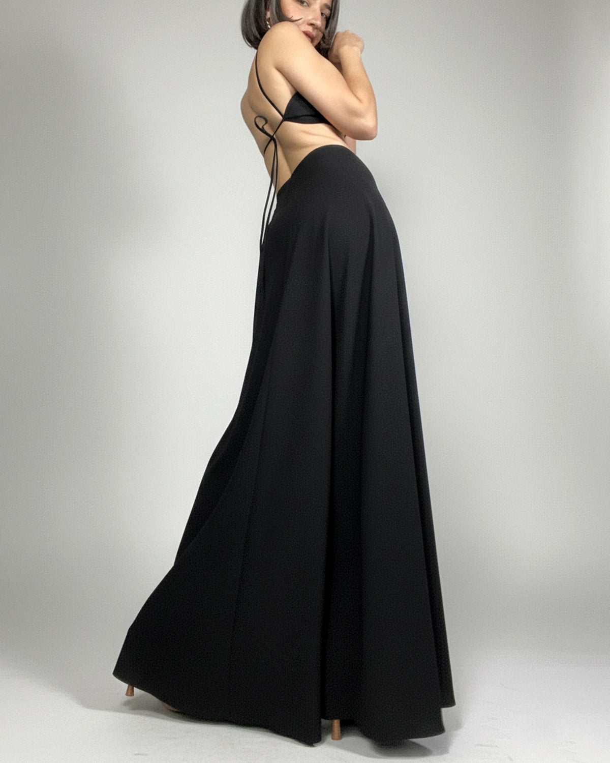 Burcu Aslan Skirt PESEN DEEP LEG SLIT SKIRT