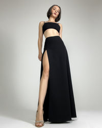 Burcu Aslan Skirt PESEN DEEP LEG SLIT SKIRT