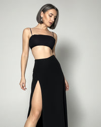 Burcu Aslan Skirt PESEN DEEP LEG SLIT SKIRT