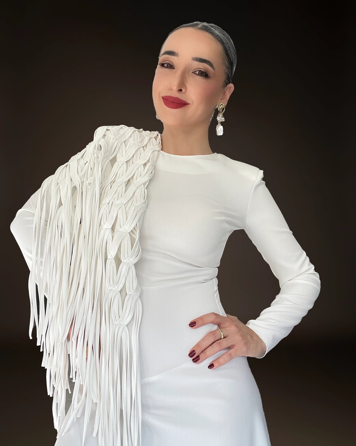 Burcu Aslan Shawl POLE FRINGED HANDMADE SHOLDER SHAWL/ ACCESSORIES/ NECKLACE