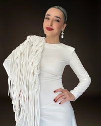 Burcu Aslan Shawl POLE FRINGED HANDMADE SHOLDER SHAWL/ ACCESSORIES/ NECKLACE