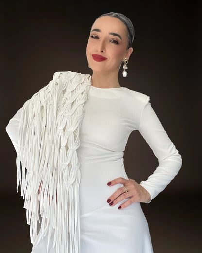 Burcu Aslan Shawl POLE FRINGED HANDMADE SHOLDER SHAWL/ ACCESSORIES/ NECKLACE