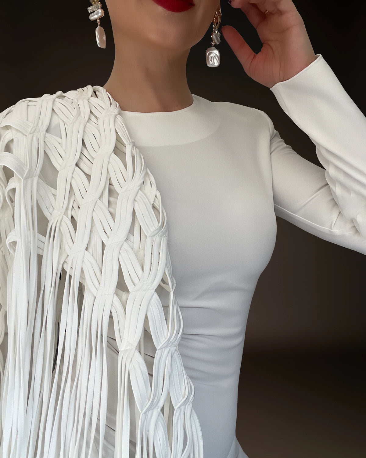 Burcu Aslan Shawl POLE FRINGED HANDMADE SHOLDER SHAWL/ ACCESSORIES/ NECKLACE