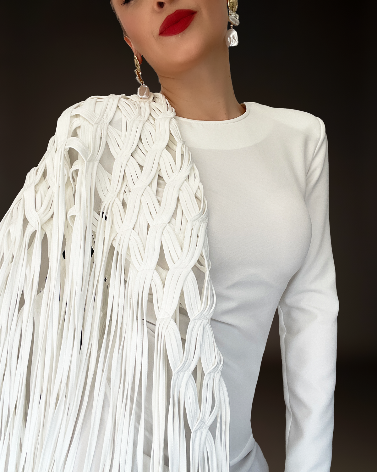 Burcu Aslan Shawl POLE FRINGED HANDMADE SHOLDER SHAWL/ ACCESSORIES/ NECKLACE