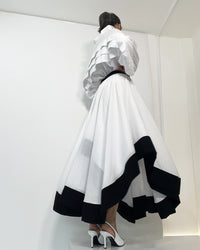 Burcu Aslan Skirt REBE DOUBLE LAYER COTTON LONG SKIRT
