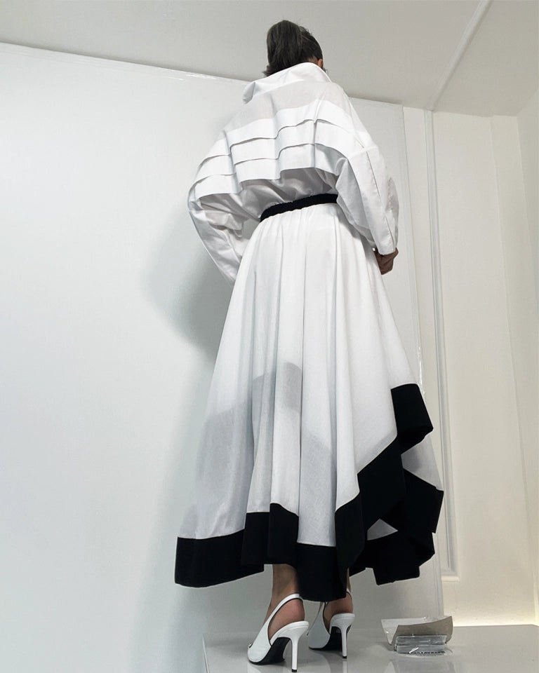 Burcu Aslan Skirt REBE DOUBLE LAYER COTTON LONG SKIRT