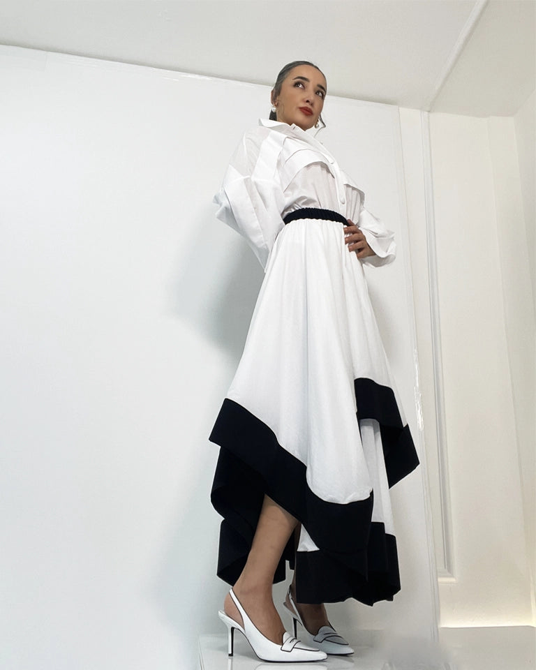 Burcu Aslan Skirt REBE DOUBLE LAYER COTTON LONG SKIRT