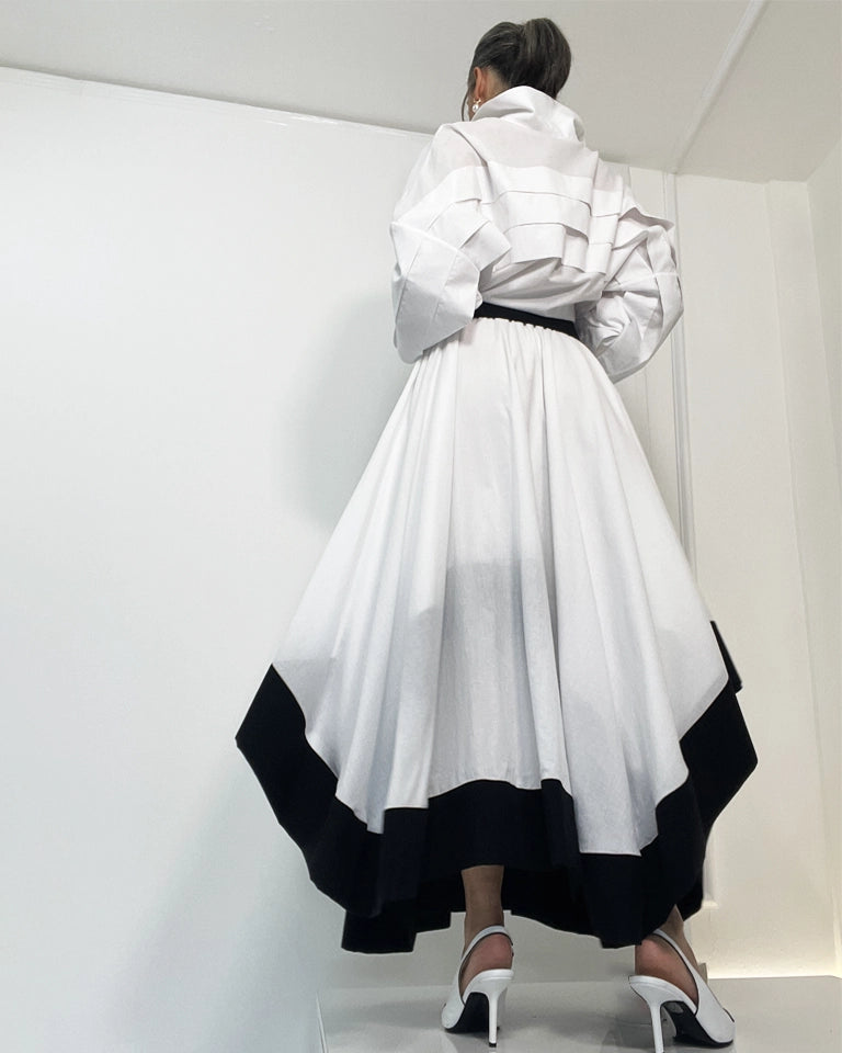 Burcu Aslan Skirt REBE DOUBLE LAYER COTTON LONG SKIRT