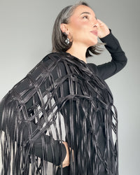 Burcu Aslan Shawl SABERI FRINGED HANDMADE SHOLDER SHAWL / ACCESSORIES / NECKLACE