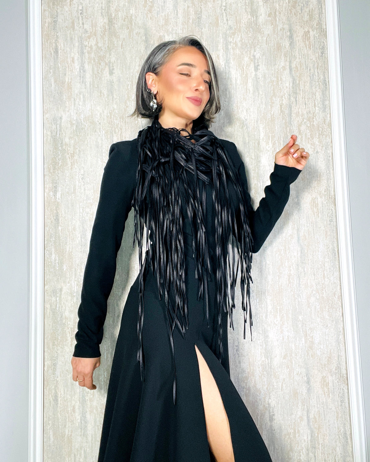 Burcu Aslan Shawl SABERI FRINGED HANDMADE SHOLDER SHAWL / ACCESSORIES / NECKLACE