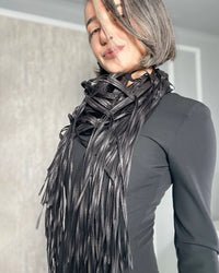 Burcu Aslan Shawl SABERI FRINGED HANDMADE SHOLDER SHAWL / ACCESSORIES / NECKLACE