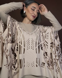 Burcu Aslan Tunic SANE OVERSIZE LASER CUT TUNIC