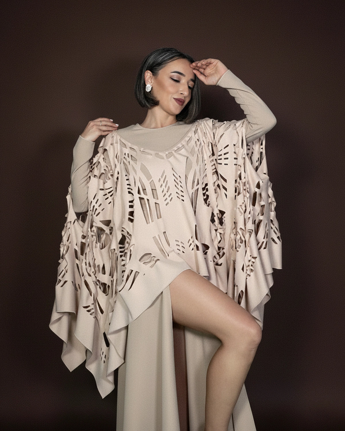 Burcu Aslan Tunic SANE OVERSIZE LASER CUT TUNIC