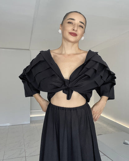 Burcu Aslan Shirt SIGO COTTON BLACK SHIRT