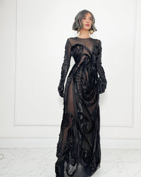 Burcu Aslan Dress SIYO TRANSPARENT EVENING DRESS