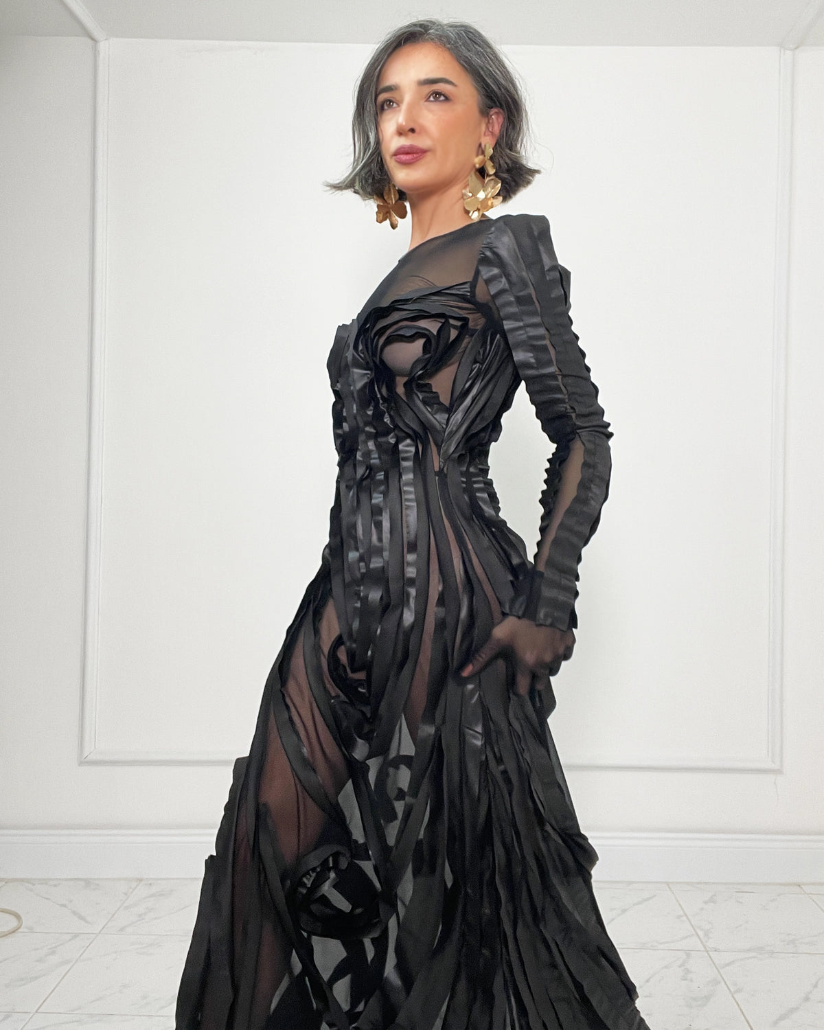 Burcu Aslan Dress SIYO TRANSPARENT EVENING DRESS