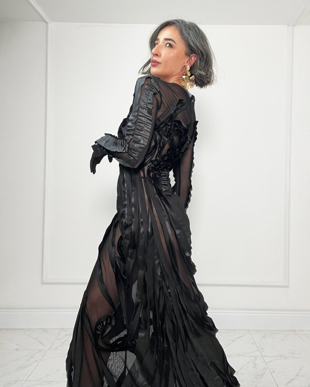 Burcu Aslan Dress SIYO TRANSPARENT EVENING DRESS